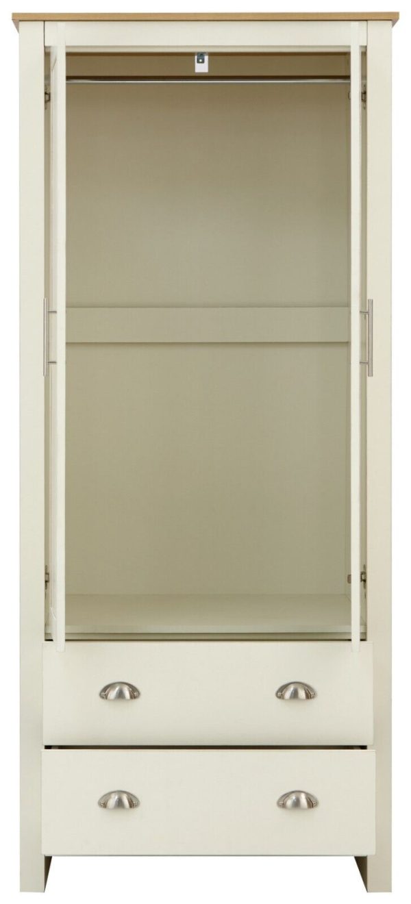 Lancaster 2 Door 2 Drawer Wardrobe - Cream - Image 5