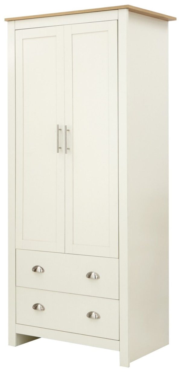 Lancaster 2 Door 2 Drawer Wardrobe - Cream - Image 6