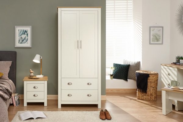 Lancaster 2 Door 2 Drawer Wardrobe - Cream