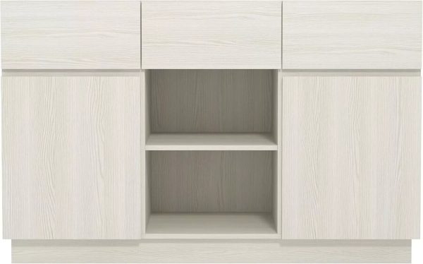 Large 2 Door 3 Drawer Sideboard Loads of Storage white 75x118x40cm grain effect - Image 4