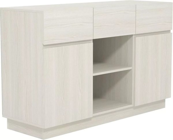 Large 2 Door 3 Drawer Sideboard Loads of Storage white 75x118x40cm grain effect