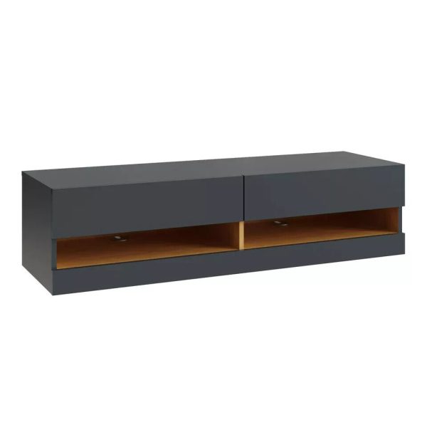 Leon 120cm Wall TV Media Entertainment Unit with LED  Anthracite - Image 4