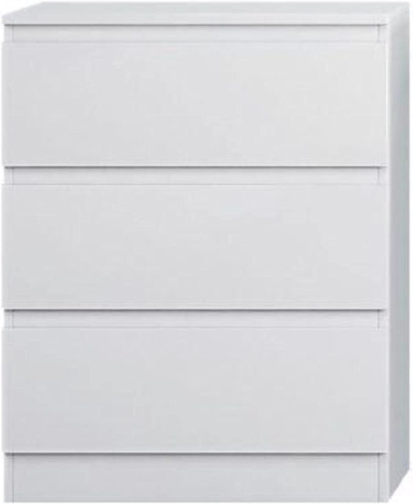 Matt White Chest Of 3 Drawers Bedroom Furniture Scratch Resistant - Image 3