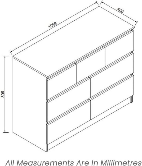 Matt White Chest Of 7 Drawers Bedroom Furniture Scratch Resistant Merchant - Image 7