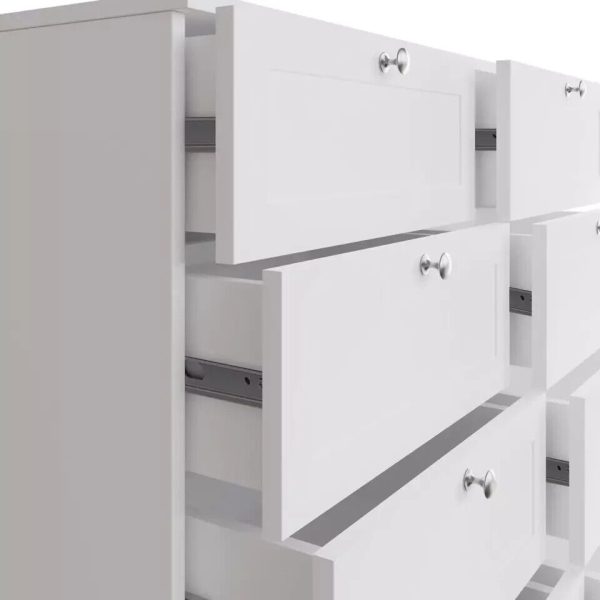 Matt White Chest Of 8 Drawers Modern Design Deep Storage Panelled Fronts - Image 6