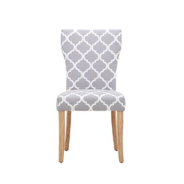 Pair of Grey Fabric and Oak Dining Chairs Lovely chairs - Image 3