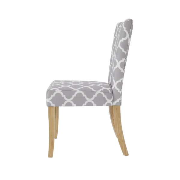 Pair of Grey Fabric and Oak Dining Chairs Lovely chairs - Image 4