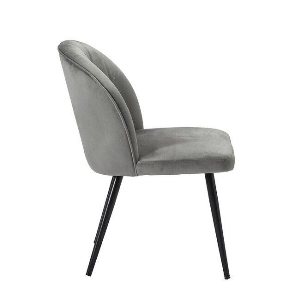 Pair of Orla chair Bedroom Lounge Dining Occasional chairs Grey - Image 4