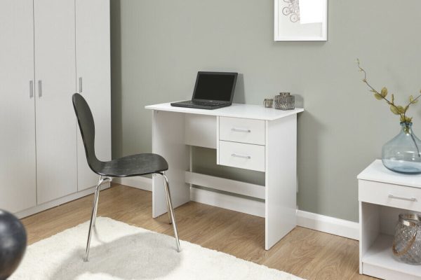 Panama 2 Drawer Budget Desk Dressing Table Dresser - White - Image 3