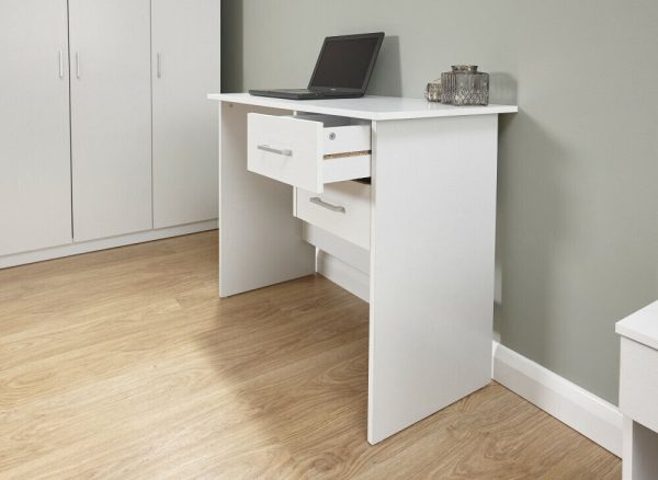 Panama 2 Drawer Budget Desk Dressing Table Dresser - White - Image 5