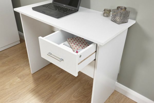 Panama 2 Drawer Budget Desk Dressing Table Dresser - White - Image 6