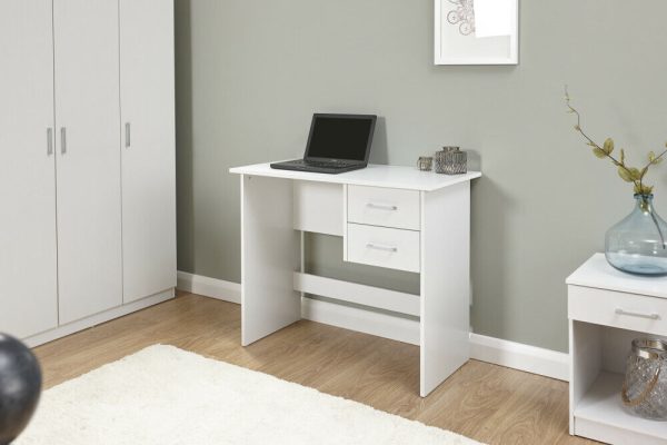 Panama 2 Drawer Budget Desk Dressing Table Dresser - White