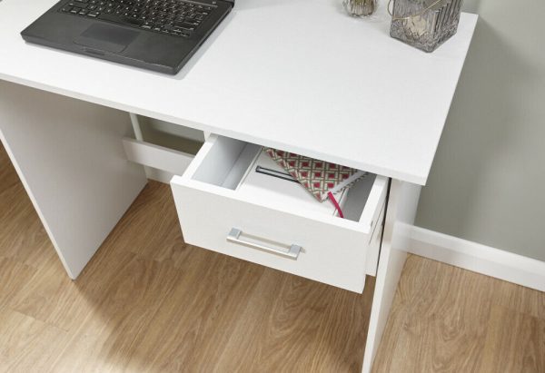 Panama 2 Drawer Budget Desk Dressing Table Dresser - White - Image 9