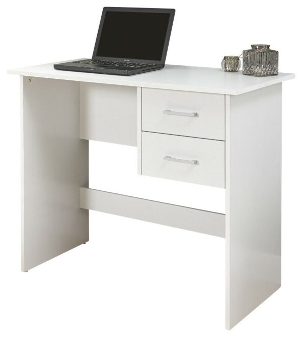 Panama 2 Drawer Budget Desk Dressing Table Dresser - White - Image 10