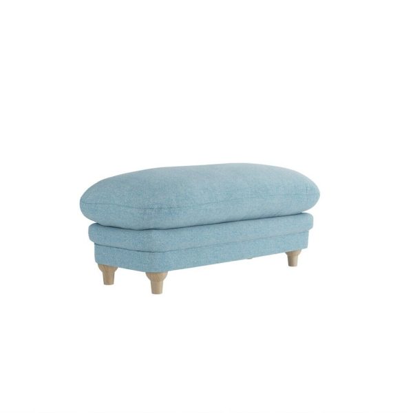 Plumpton Duck Egg Blue Footstool Upholstered in soft chenille - Image 4