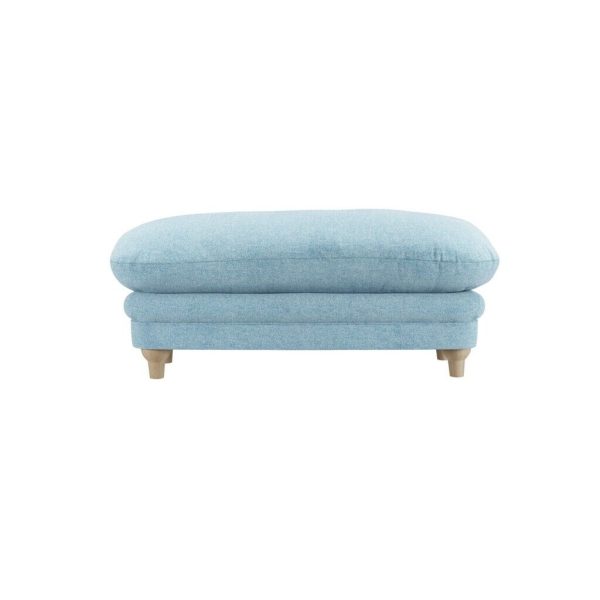 Plumpton Duck Egg Blue Footstool Upholstered in soft chenille - Image 5