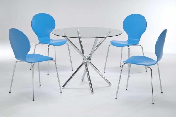 Set of 4 Blue Ibiza trendy dining chairs ** TABLE NOT INCLUDED** - Image 4