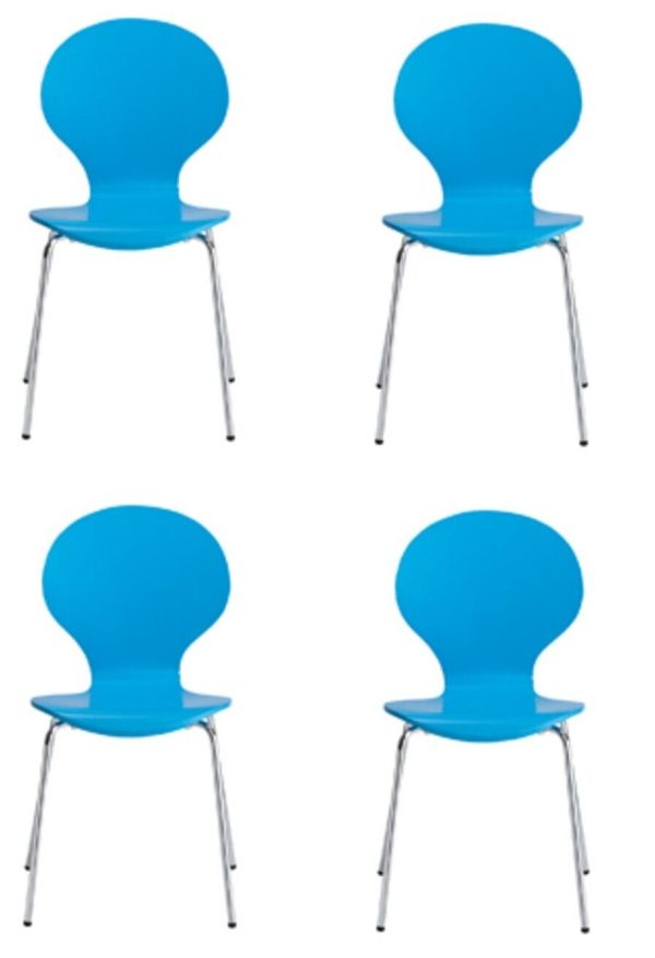 Set of 4 Blue Ibiza trendy dining chairs ** TABLE NOT INCLUDED**