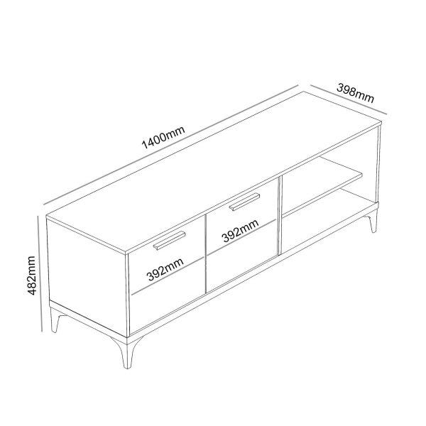 Truro Large TV Media Entertainment Unit Dusty Grey Oak Quality materials - Image 6