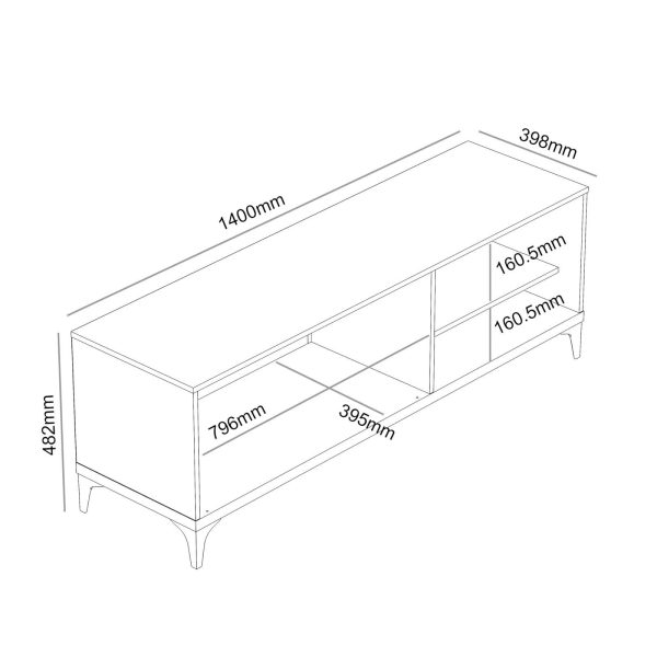 Truro Large TV Media Entertainment Unit Dusty Grey Oak Quality materials - Image 7