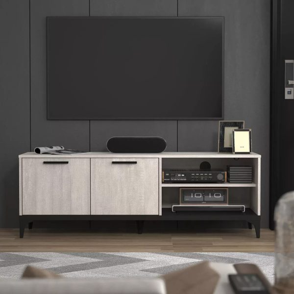 Truro Large TV Media Entertainment Unit Dusty Grey Oak Quality materials