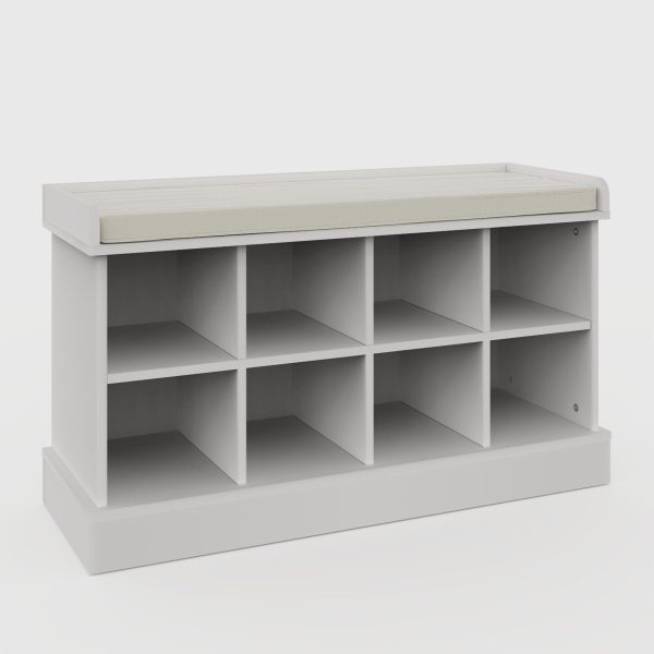 WHITE Kempton Hallway Shoe Storage Unit Holds 8 Pairs - Image 3