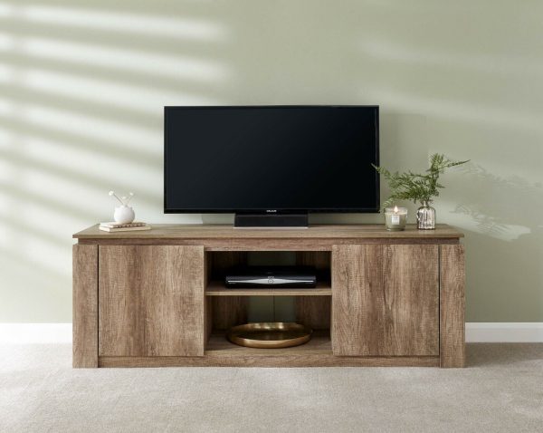 Canyon TV unit stand cabinet Oak Veneer 3D finish for an individual look