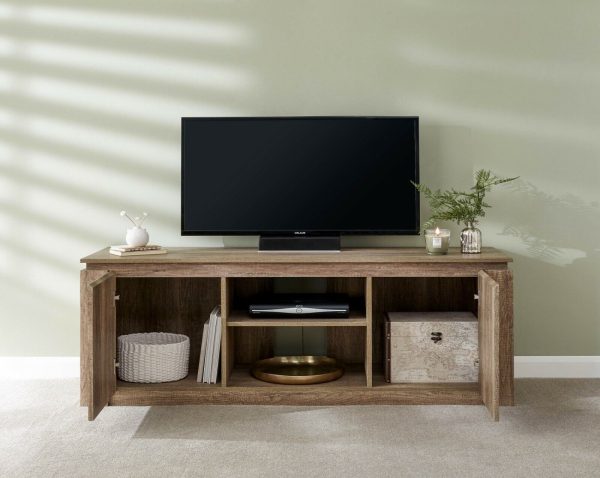 Canyon TV unit stand cabinet Oak Veneer 3D finish for an individual look - Image 9