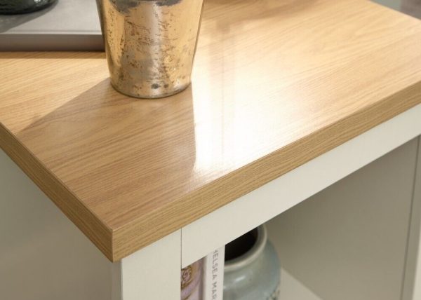 Lancaster Cream and Oak Lamp Table With Shelf - Image 5