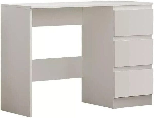 Matt White 3 Drawer Dressing Table with Matt Frame Home Office Desk - Image 3