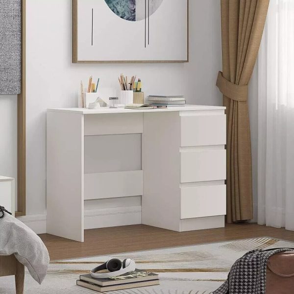 Matt White 3 Drawer Dressing Table with Matt Frame Home Office Desk