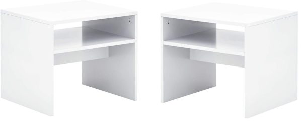 Pair of bed side table nightstand White