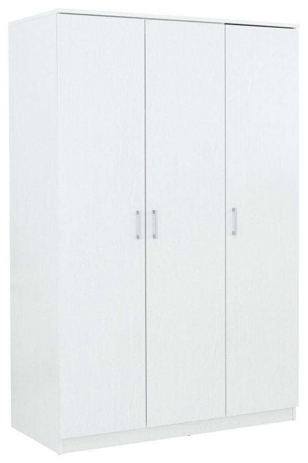 Panama 4 Piece 3 Door Wardrobe Set 2x bed side 3+2 drawer chest of drawers White - Image 10